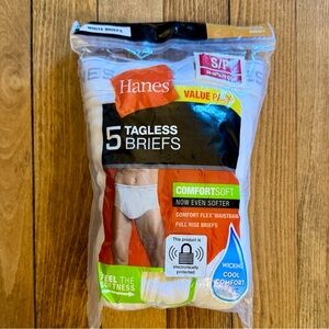 5pr Hanes White Briefs | Small | White